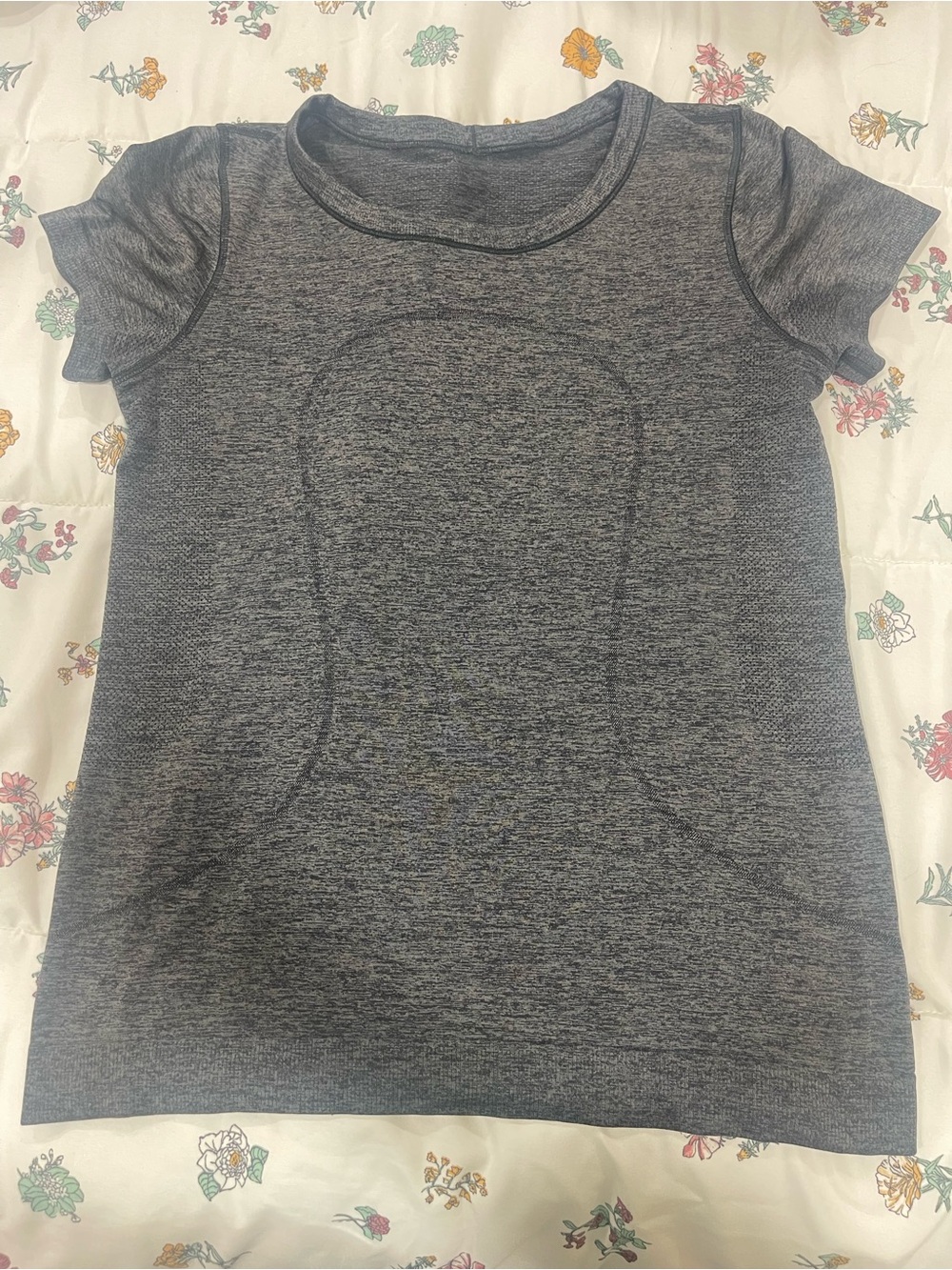 Lululemon Heathered Gray Short Sleeve Athletic Top